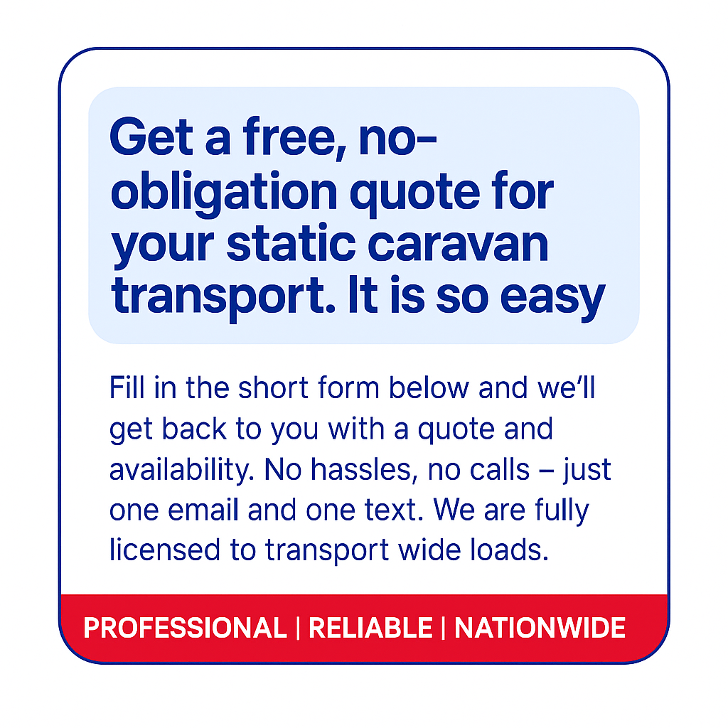 Static Caravan Transport {area}